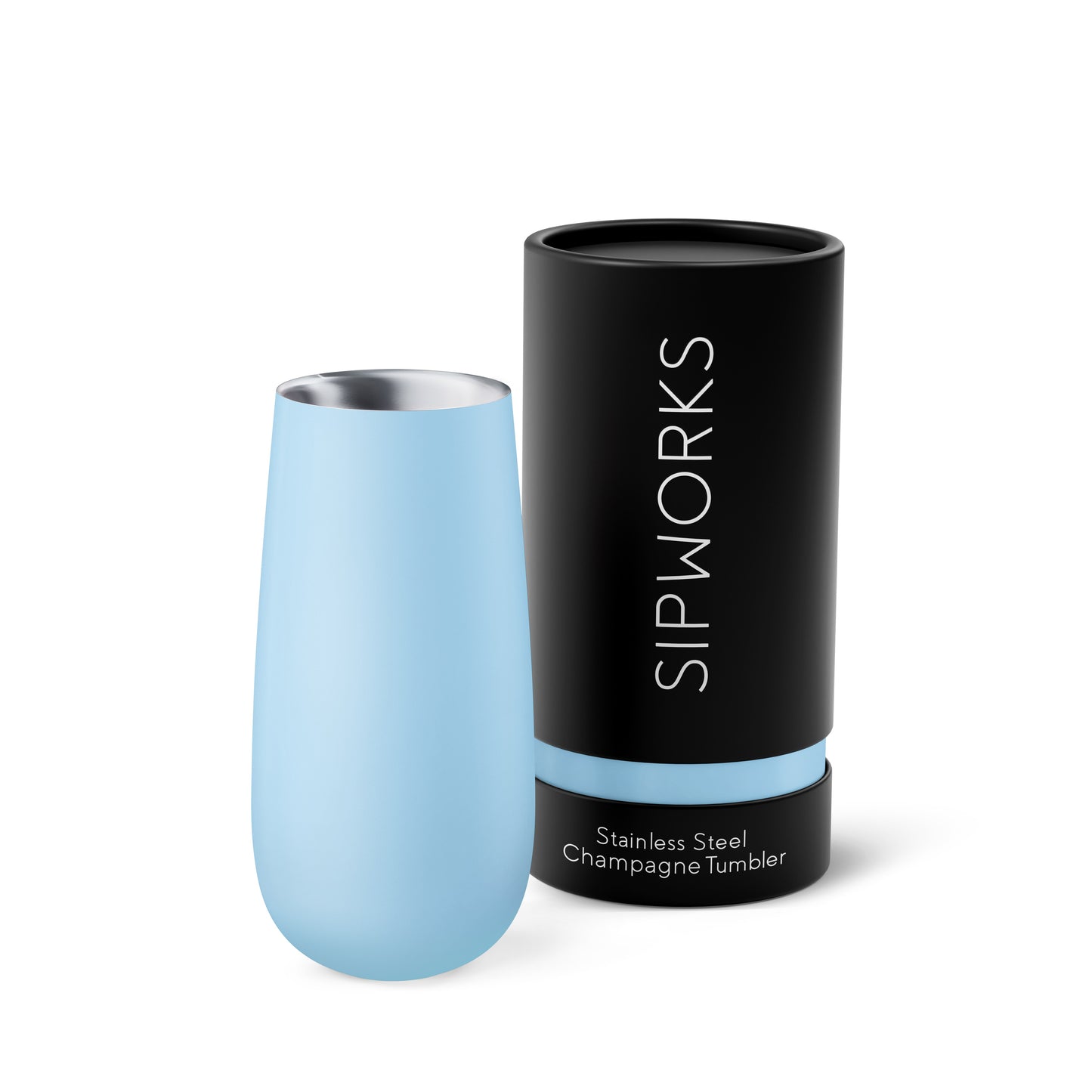 Sipworks Insulated Champagne Tumbler 8oz | Baby Blue