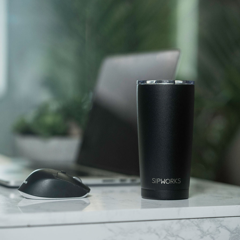 Sipworks Coffee Tumbler 20oz | Midnight Black