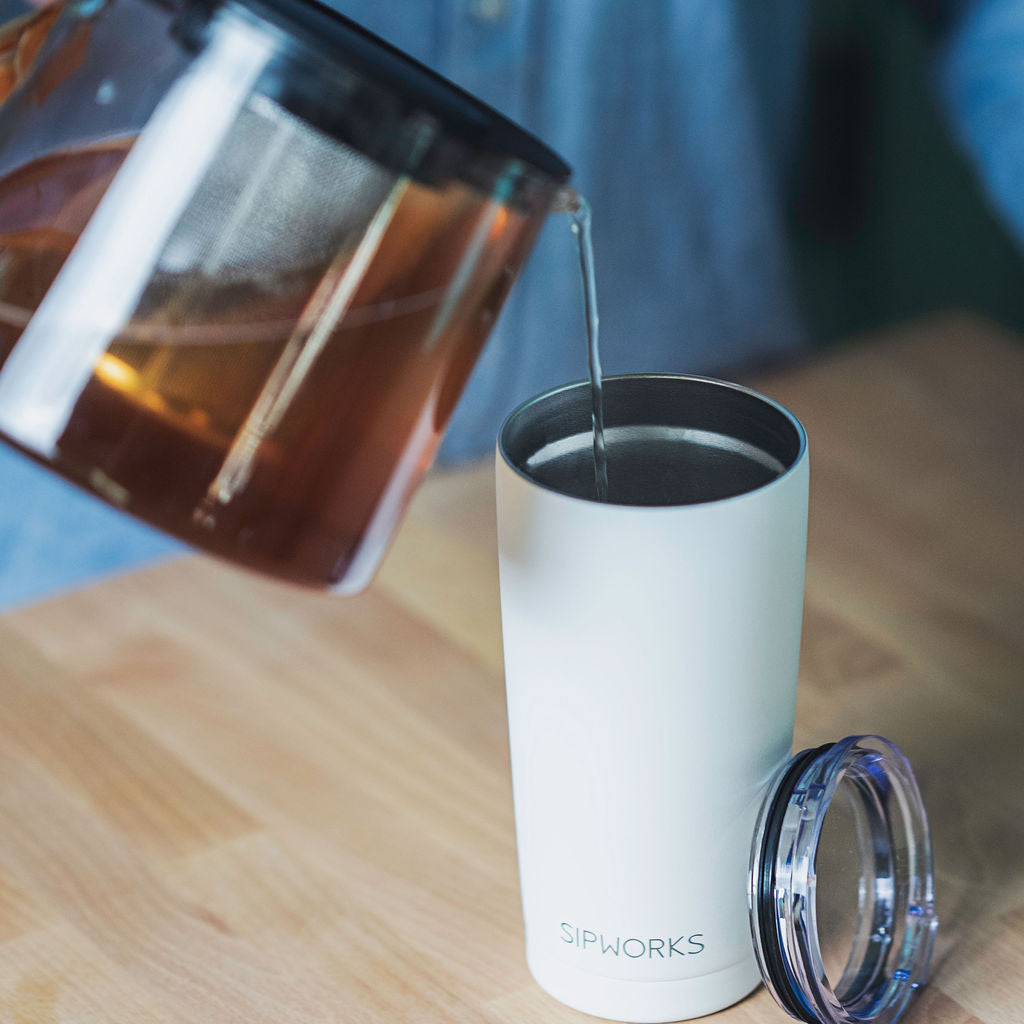 Sipworks Coffee Tumbler 20oz | Arctic White