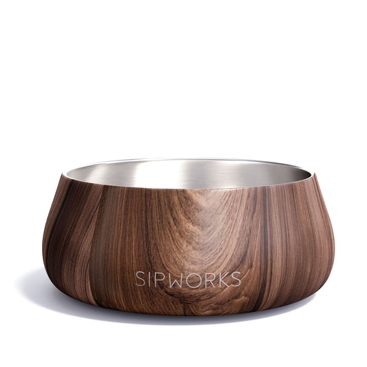 Sipworks Insulated Dog Bowl 32oz | Mahogany
