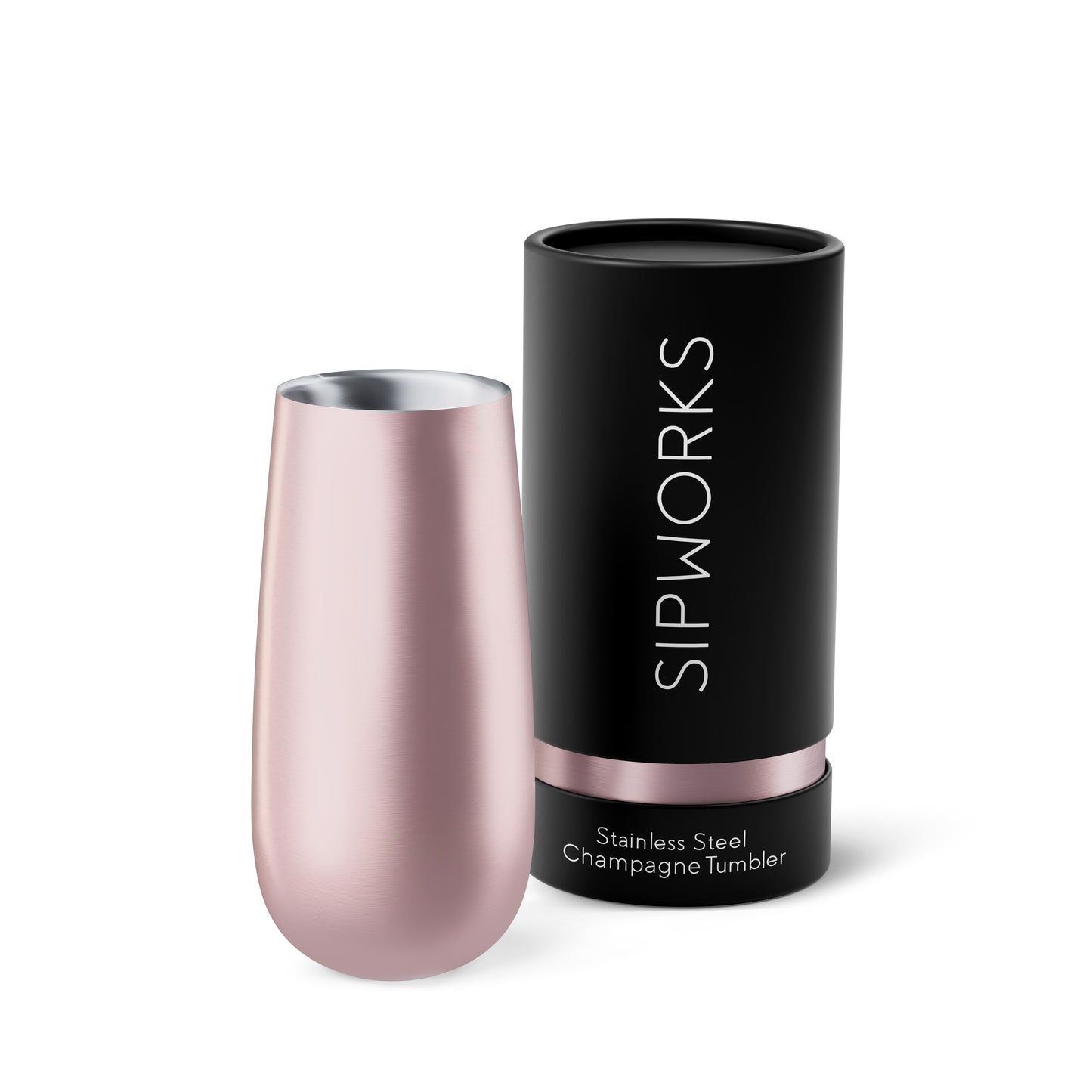 Sipworks Insulated Champagne Tumbler 8oz | Rose Gold