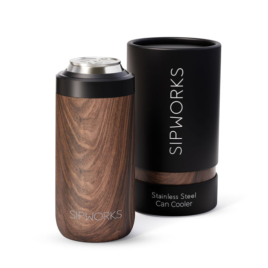 Sipworks Insulated Can Cooler | Wood