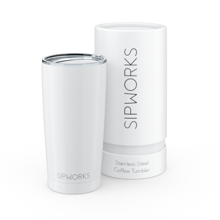 Sipworks Coffee Tumbler 20oz | Arctic White