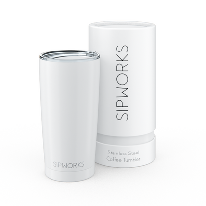 Sipworks Coffee Tumbler 20oz | Arctic White