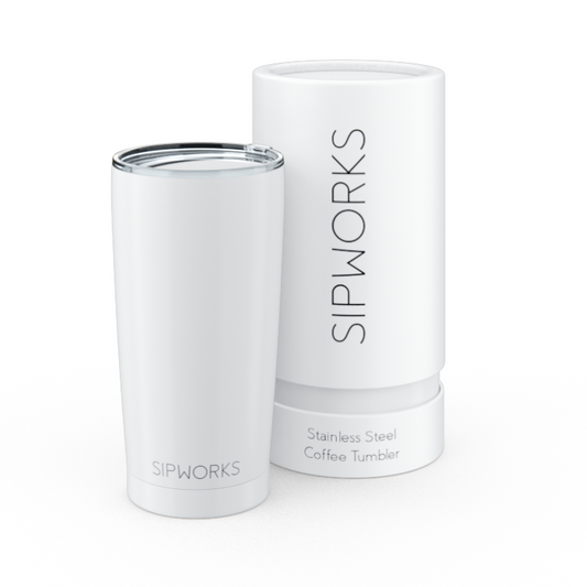 Sipworks Coffee Tumbler 20oz | Arctic White