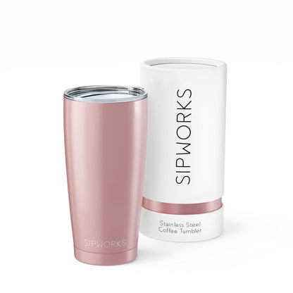 Sipworks Coffee Tumbler 20oz | Rose Gold