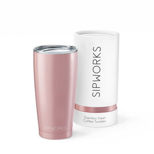 Sipworks Coffee Tumbler 20oz | Rose Gold