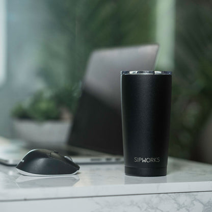 Sipworks Coffee Tumbler 20oz | Midnight Black