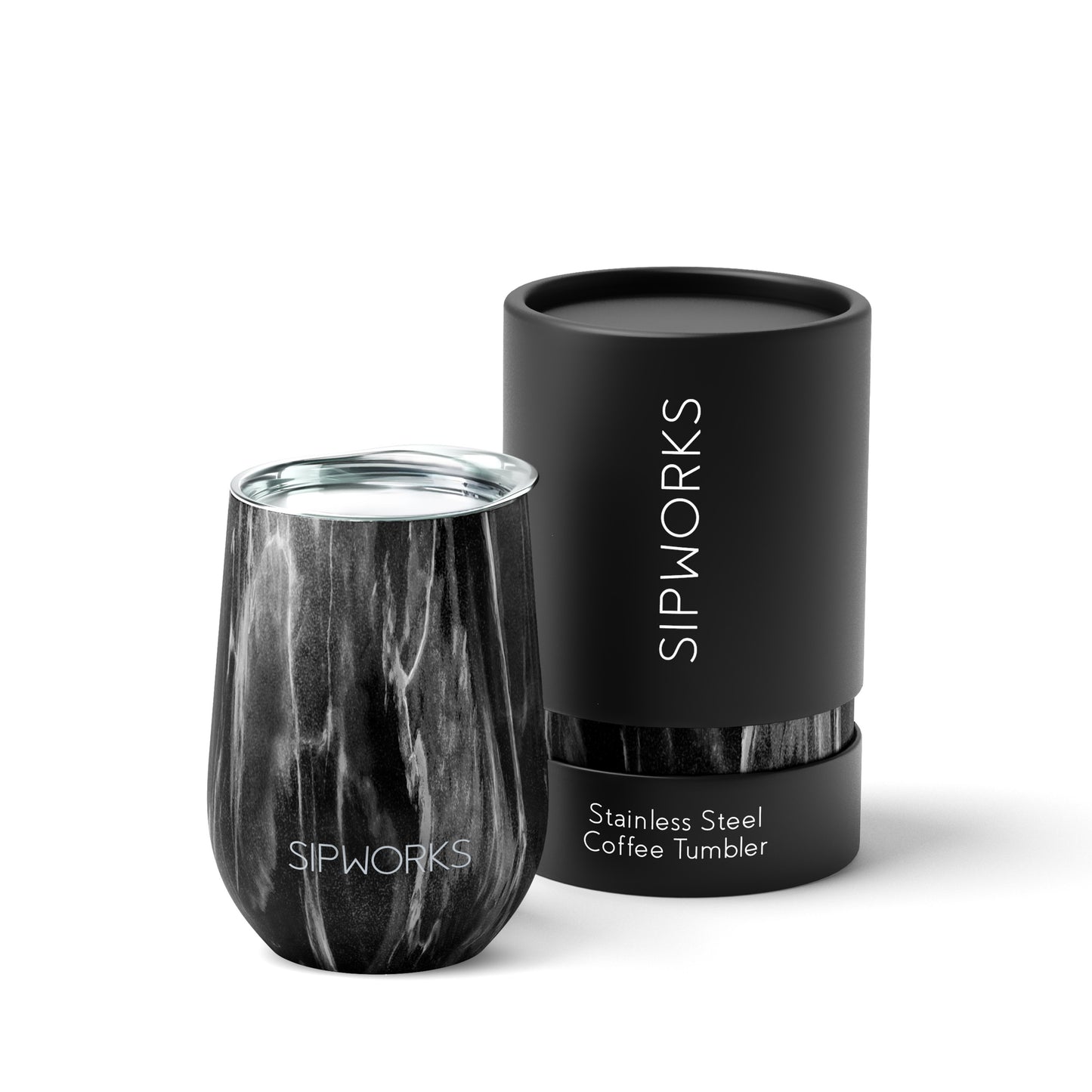 Sipworks Wine Tumbler 14oz | Gray Marble